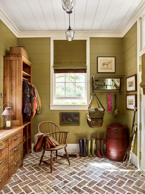 olive mudroom, paint colors small rooms