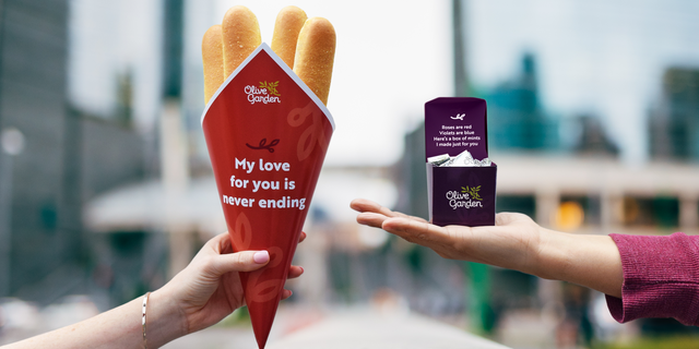 Tell Someone You Love Them A Bouquet of Olive Garden Bread Sticks