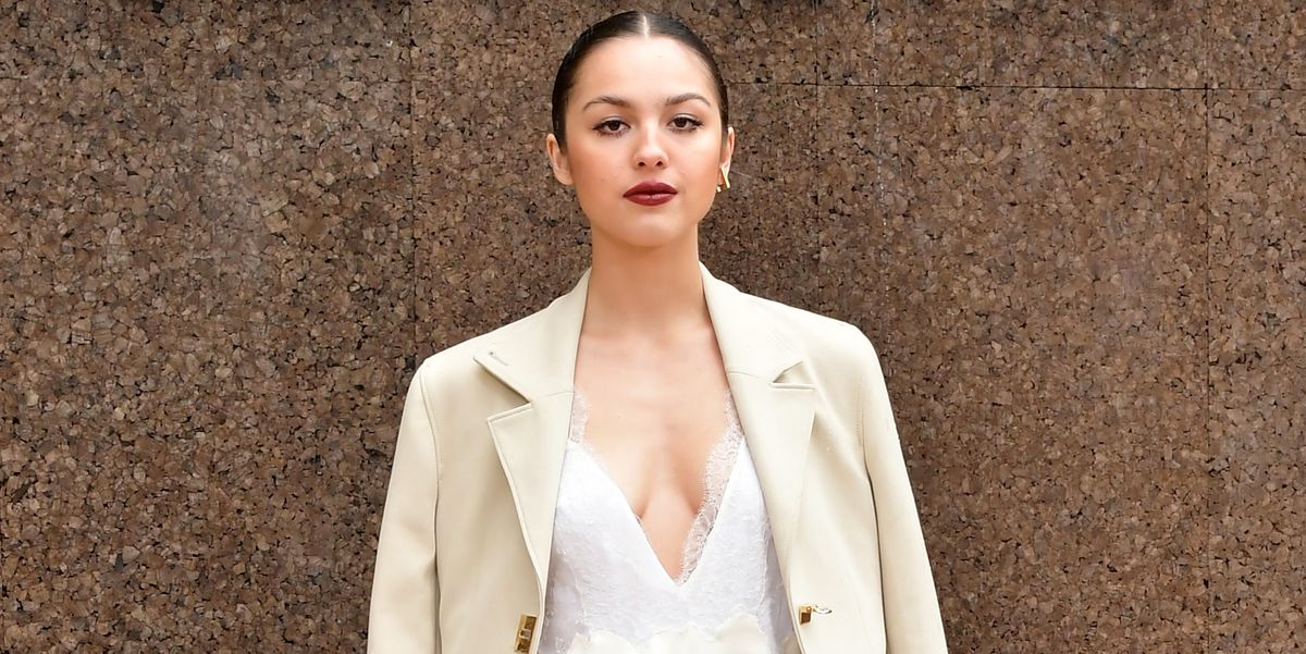 Olivia Rodrigo Wears a Plunging Lace Slip Dress For Paris Fashion Week