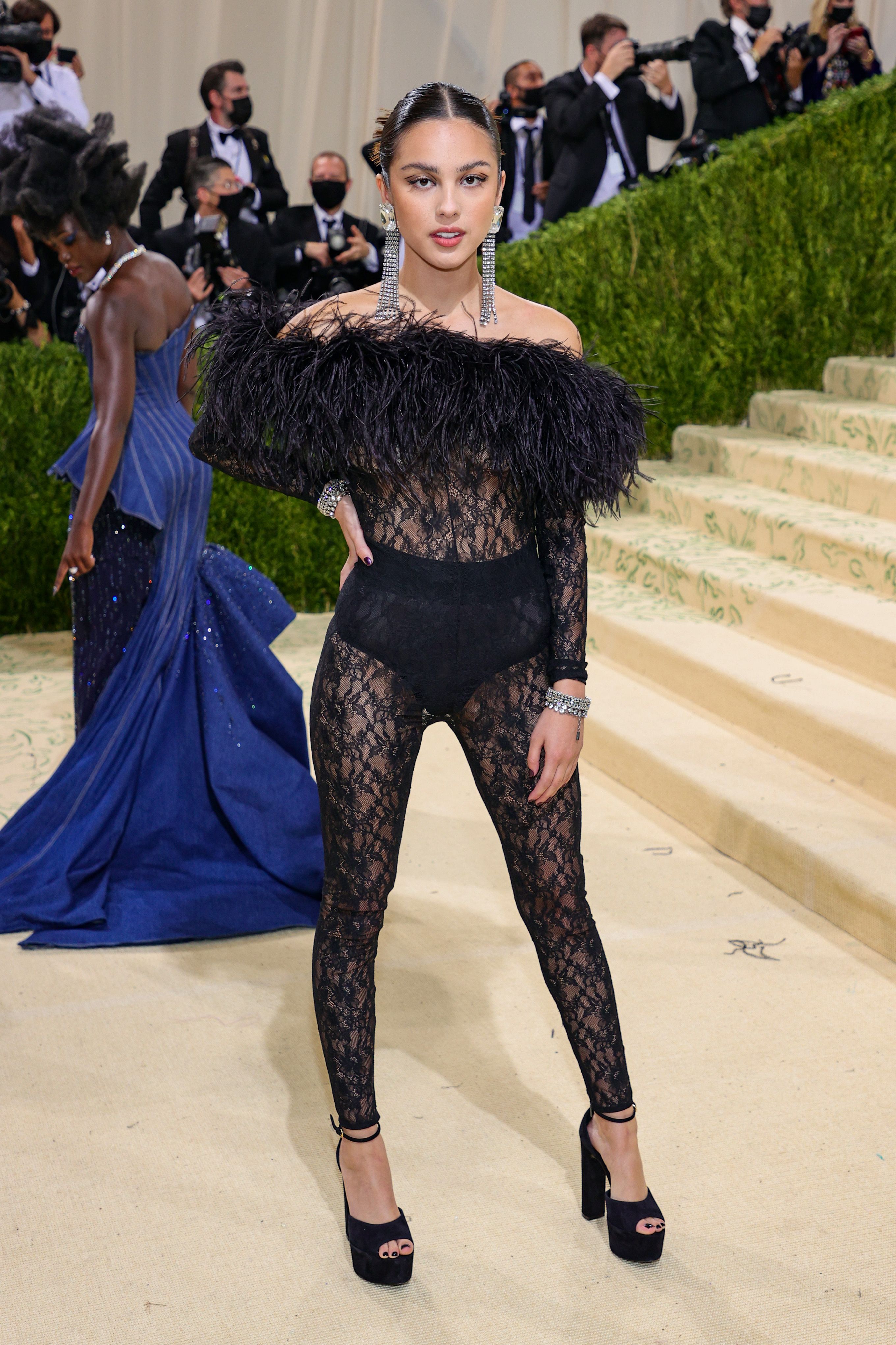 Olivia Rodrigo Models Sheer Dress at Grammy Awards Red Carpet 2023