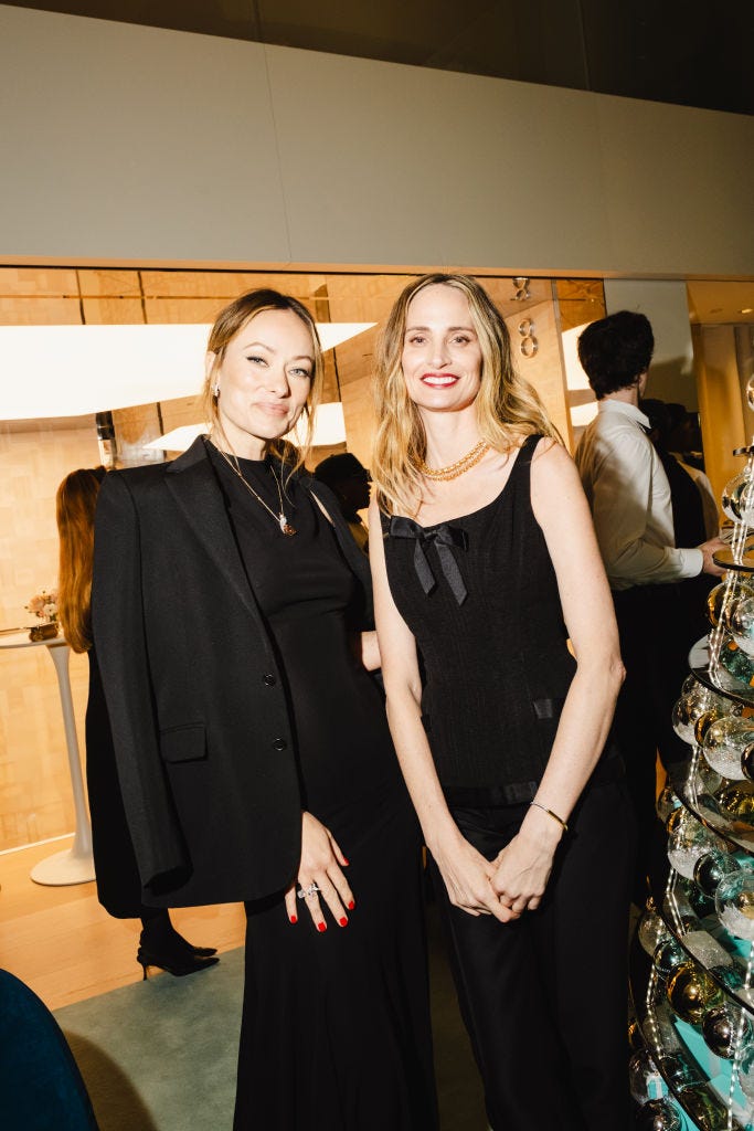 olivia wilde and lauren santo domingo at tiffany celebrates the holiday season