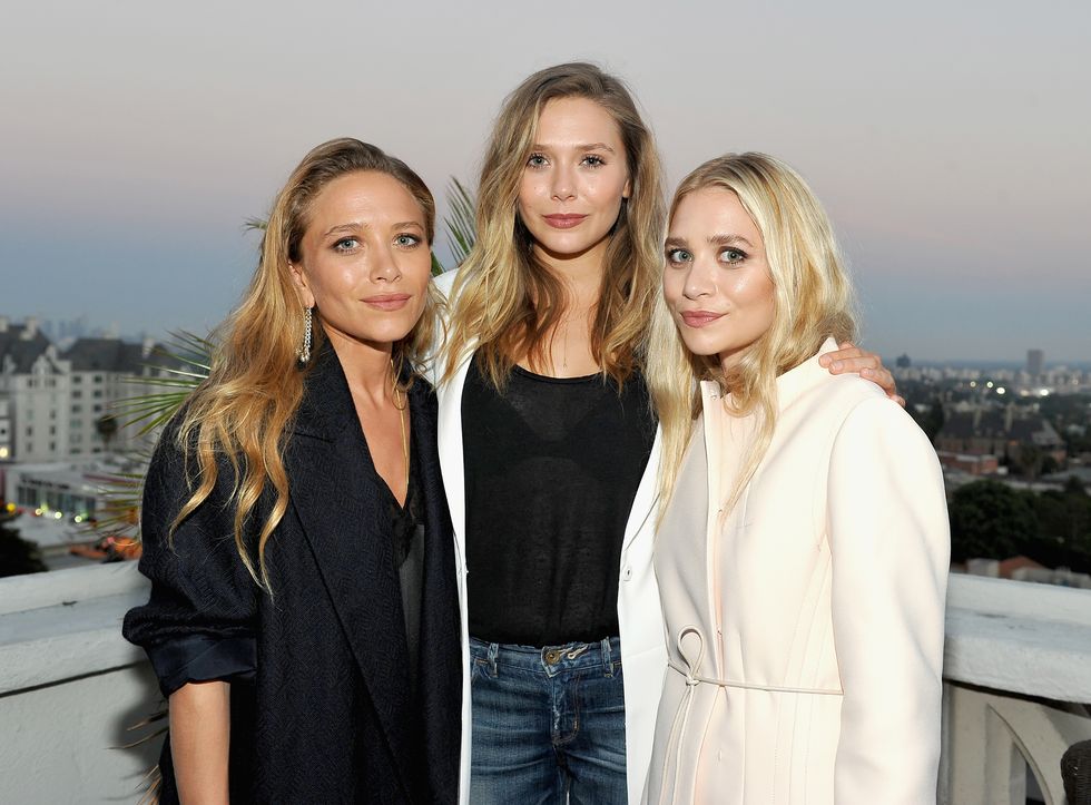 los angeles, ca july 26 l r designer mary kate olsen, actress elizabeth olsen and designer ashley olsen attend elizabeth and james flagship store opening celebration with instyle at chateau marmont on july 26, 2016 in los angeles, california photo by donato sardellagetty images for instyle