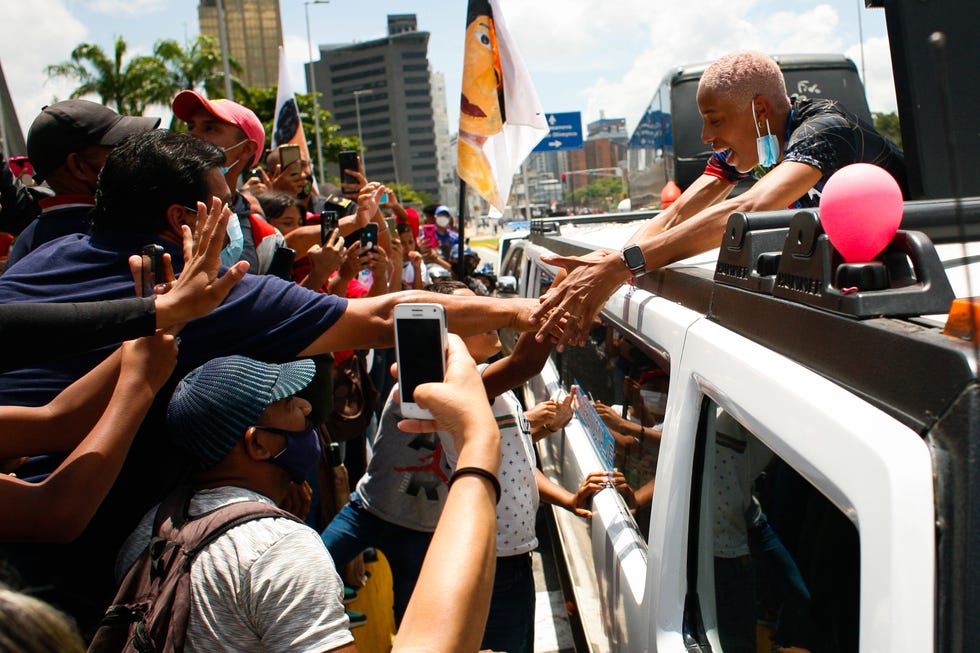 reception olympic champion yulimar rojas in caracas, venezuela