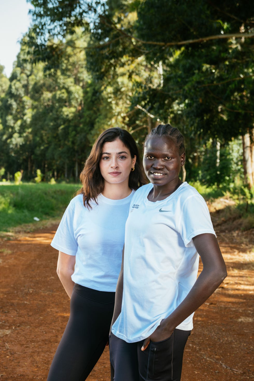 goodwill ambassador for unhcr, the un refugee agency yusra mardini meets and trains with refugee olympic athlete for paris 2024 perina lokure nakang at the eldoret sports club in eldoret, kenya 