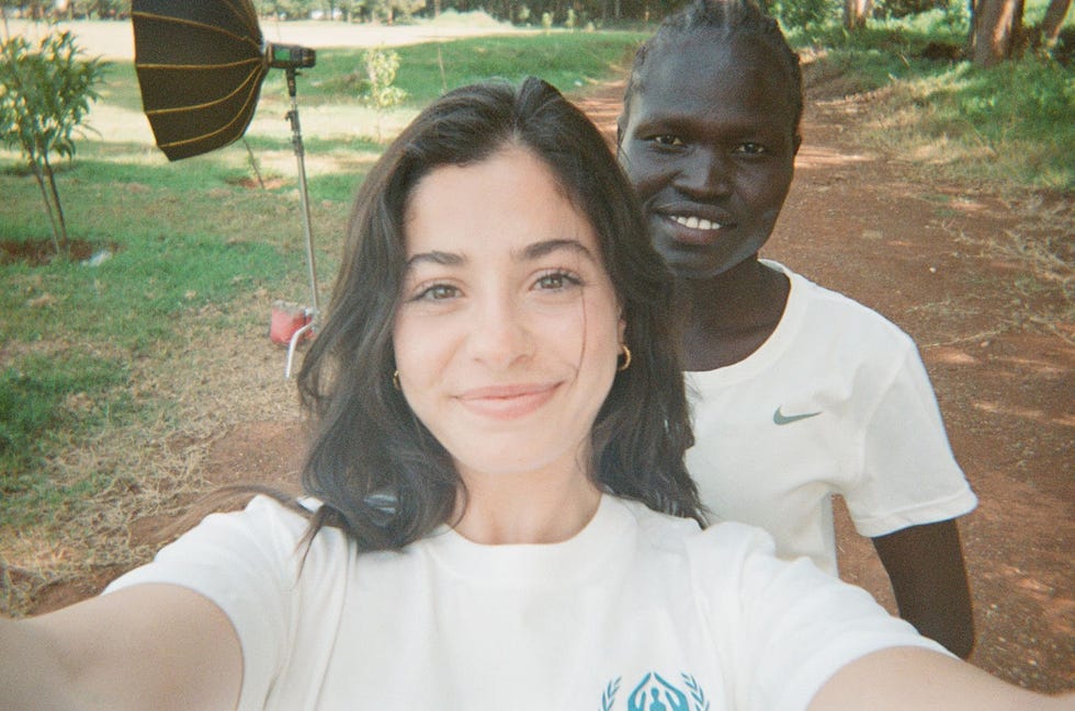 a man and woman taking a selfie