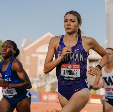 gabbi jennings running the steeplechase at the olympic trials in eugene, oregon in june 2021