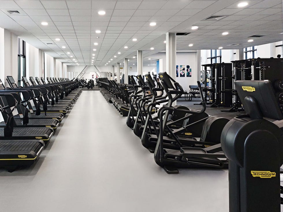 a gym with exercise equipment