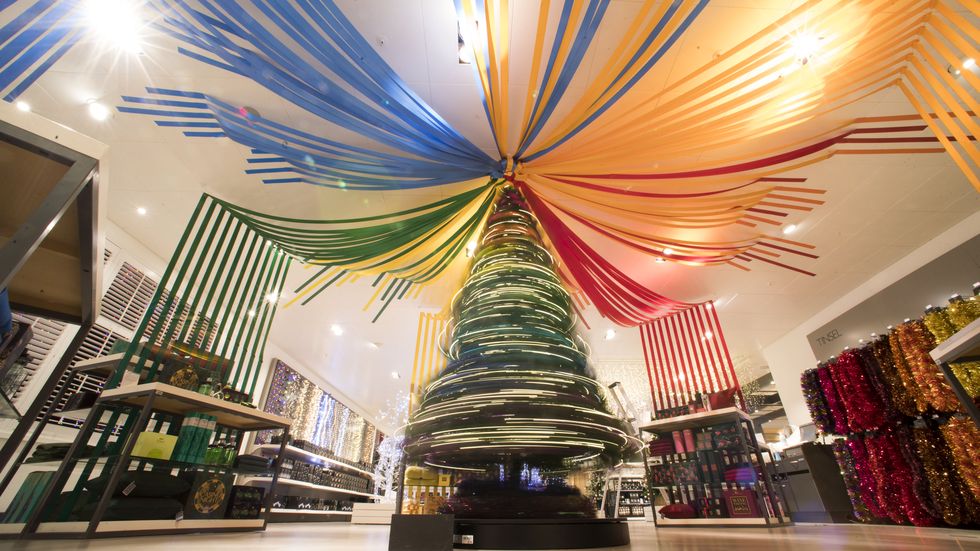 John Lewis Christmas Shop 2018 - ombre rainbow tree