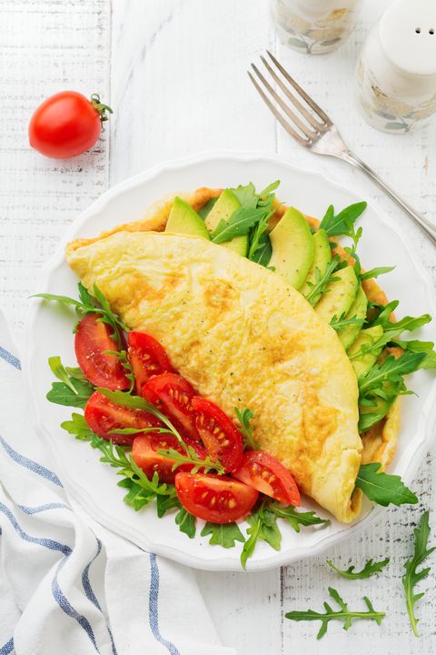 high protein breakfast omelette with avocado