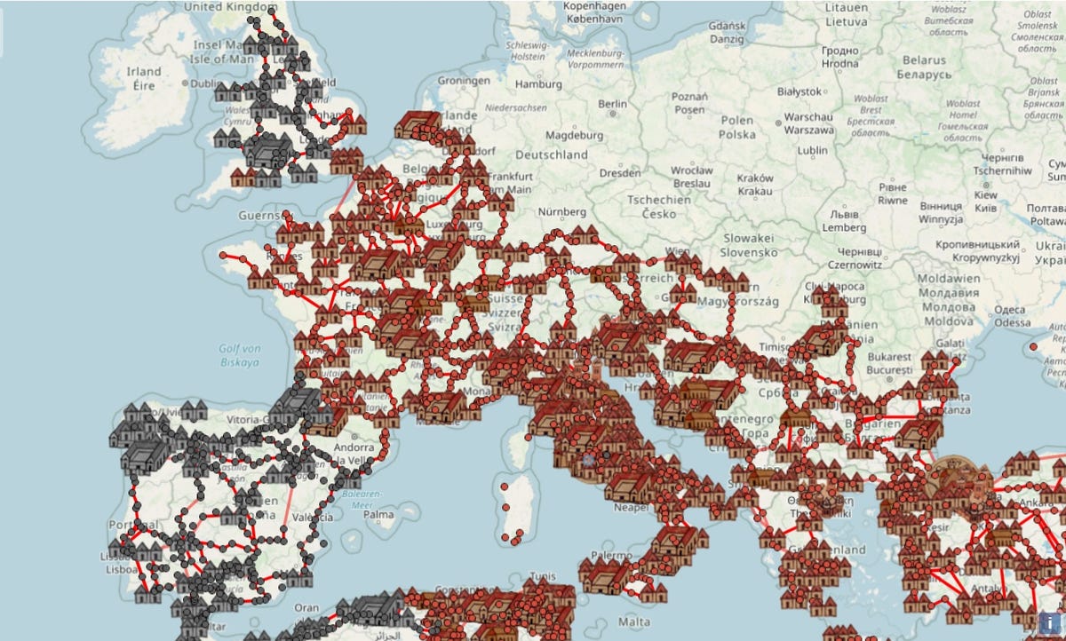 No es una guía de autopistas, es un mapa de calzadas romanas