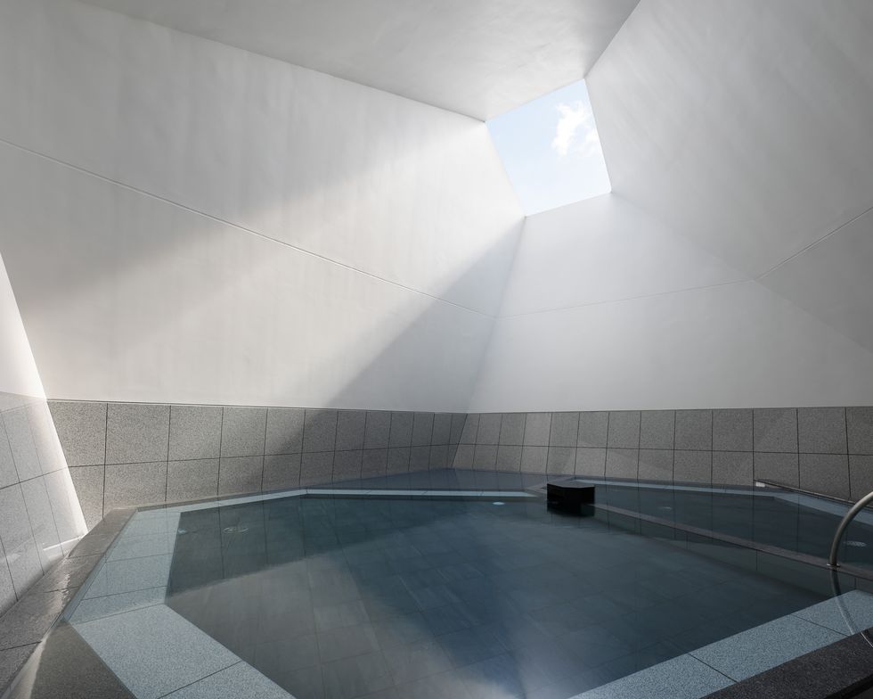 a swimming pool in a tunnel