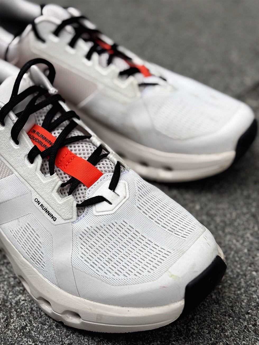 running shoes with a distinctive design and branding