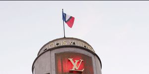 on the champs elysees as vuitton opens new store in paris, france on october 09, 2005