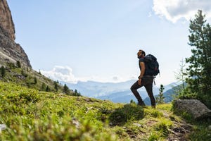 hiking outdoors on the dolomites