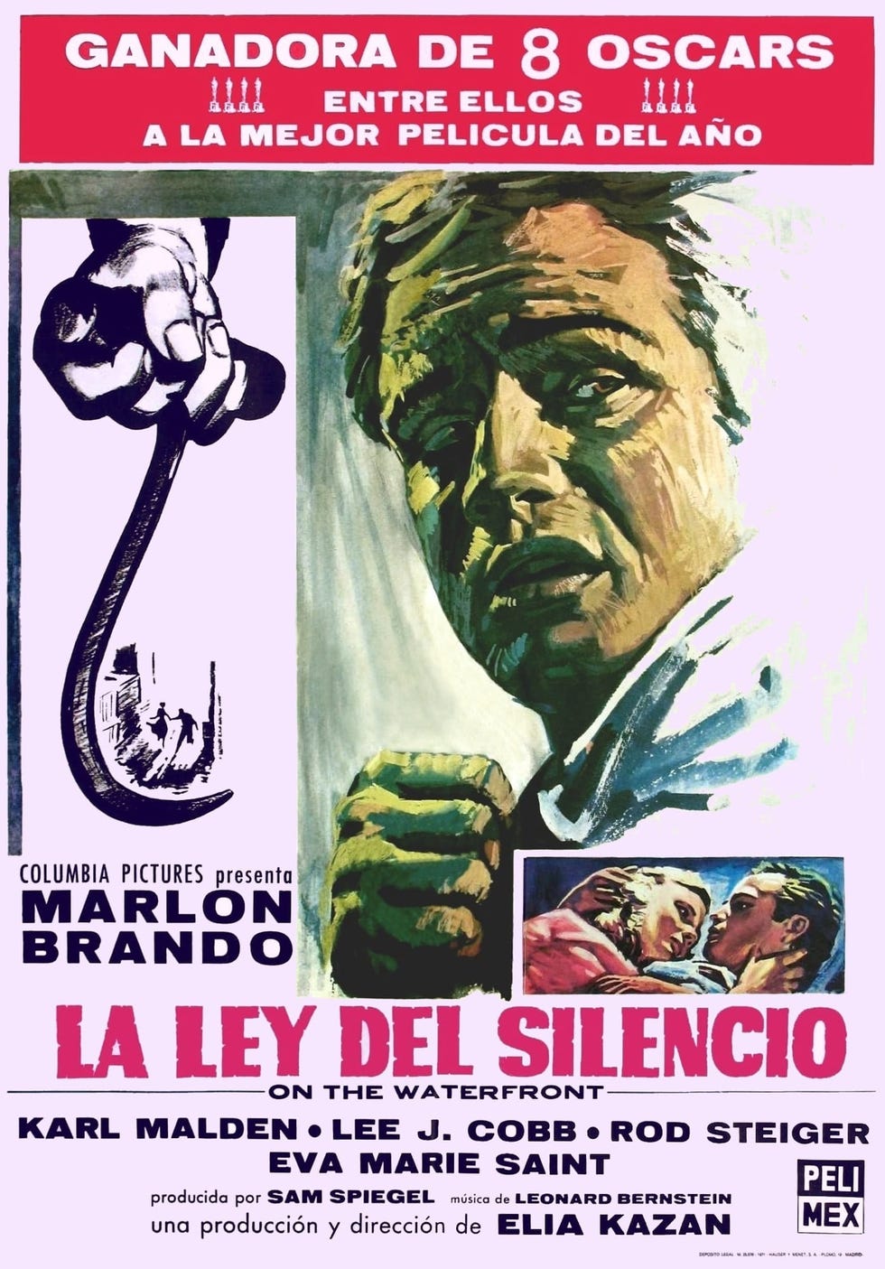 promotional poster for on the waterfront featuring marlon brando