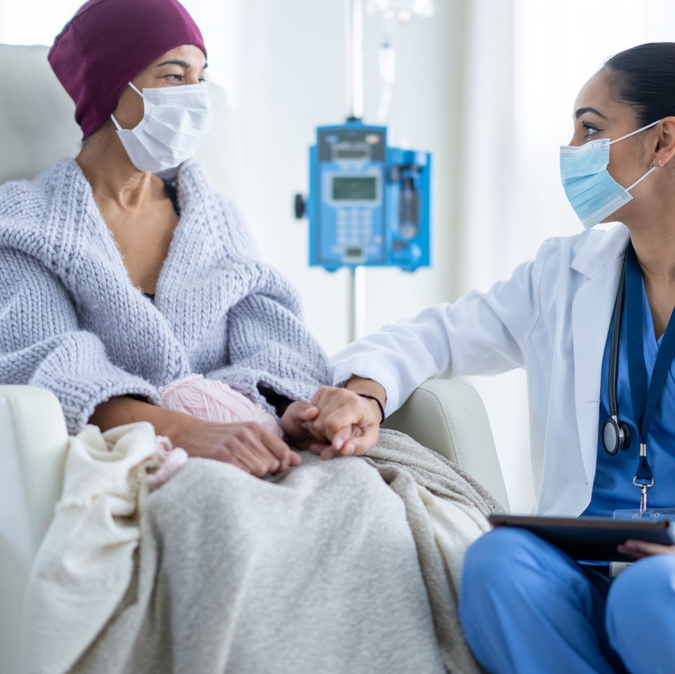 oncologist talking with a patient