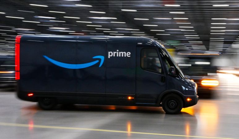 cyber monday at amazon as they introduced electric delivery vans from riven