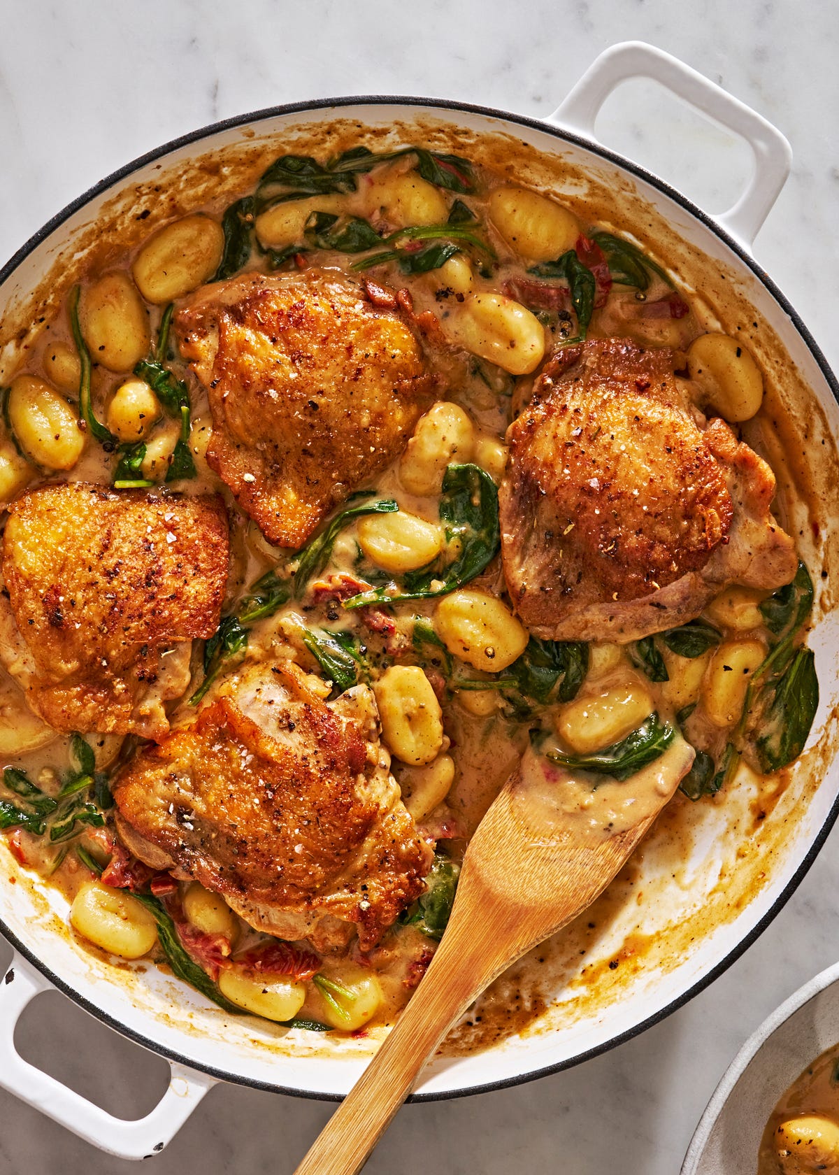 one pan creamy sundried tomato chicken gnocchi