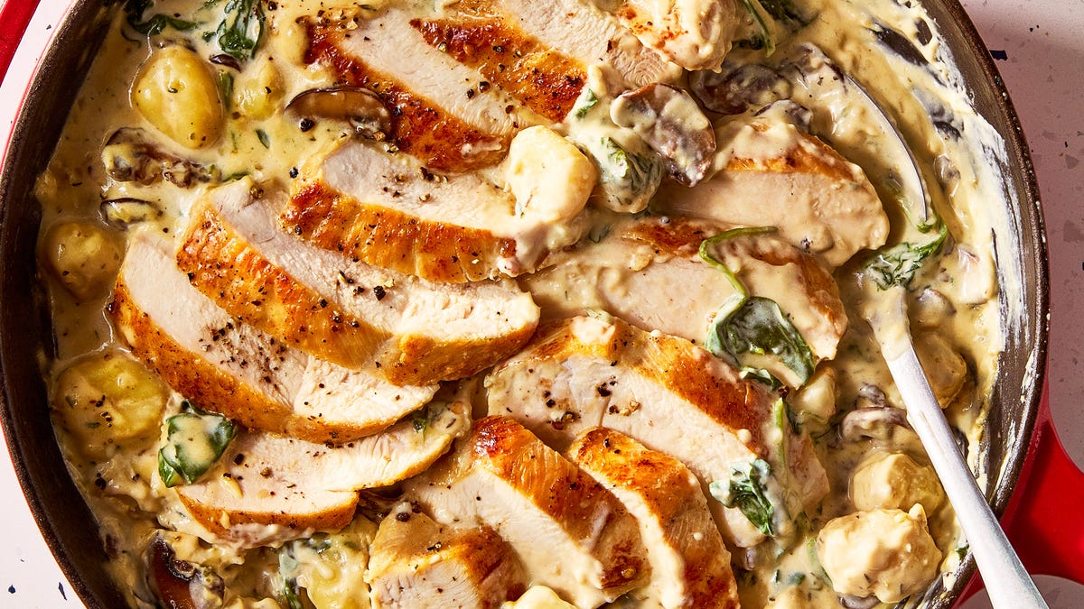 Video player poster image preview for One-Pan Creamy Chicken & Gnocchi Is A Weeknight Staple
