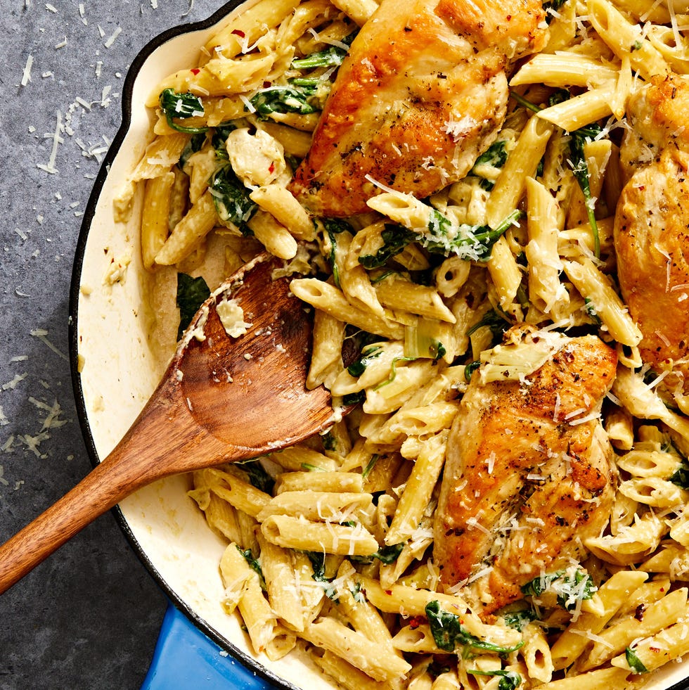 Best One-Pot Creamy Spinach Artichoke Chicken Pasta Recipe