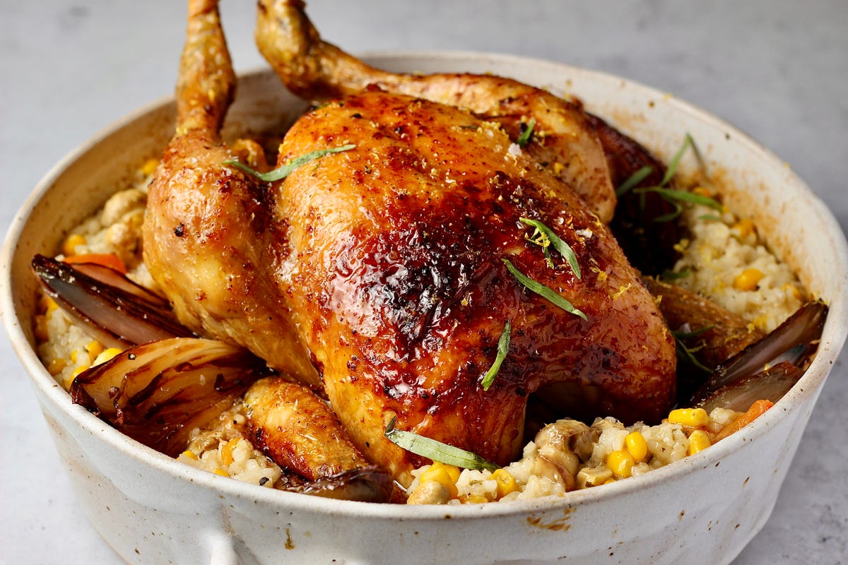 One-pot whole roast chicken risotto | One-pot chicken recipes