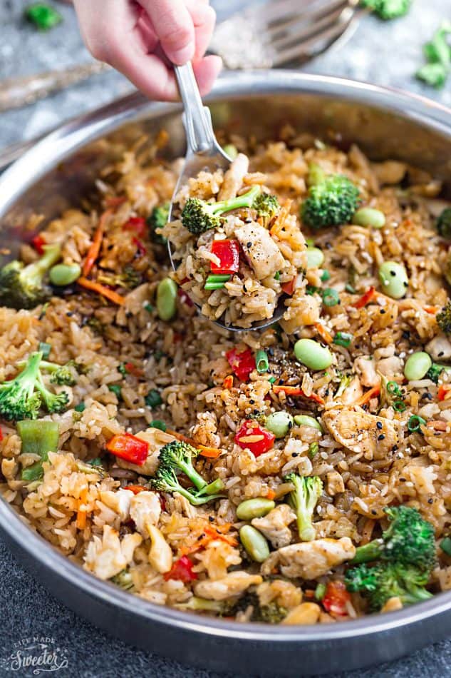 One Pot Teriyaki Rice with Chicken and Vegetables