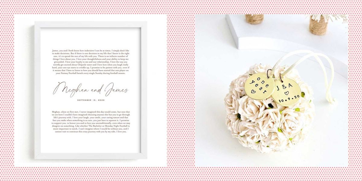 first year anniversary gifts our vows art print and paper flower ornament