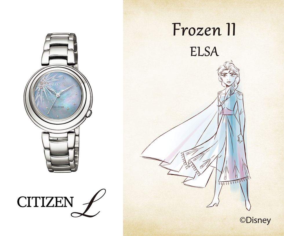 以《冰雪奇緣2》艾莎為主題的腕錶em058058n／nt$15,800