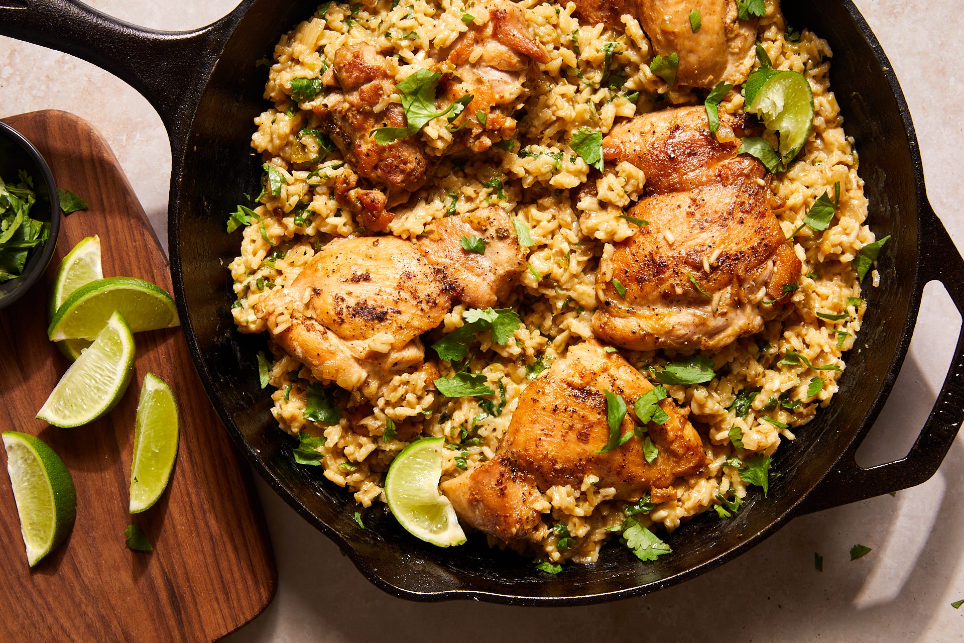 This Quick One-Pan Green Chile Chicken & Rice Is A Weeknight Staple