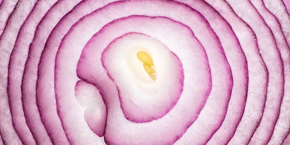 onion slices full frame close up shot