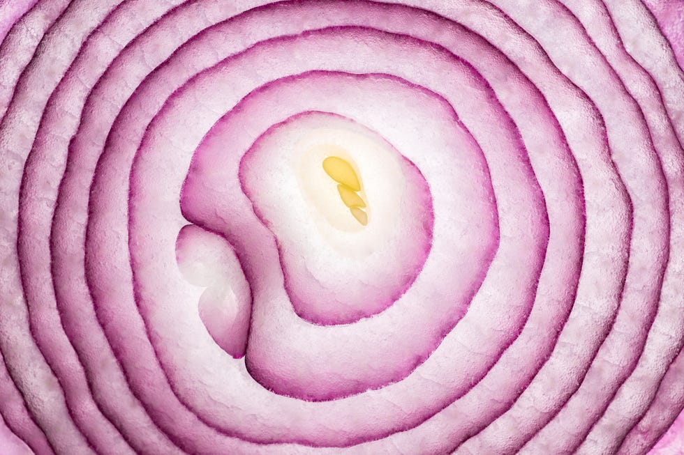 onion slices full frame close up shot