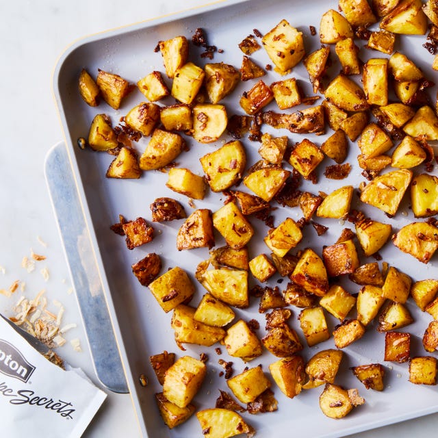 roasted potatoes coated in onion soup mix