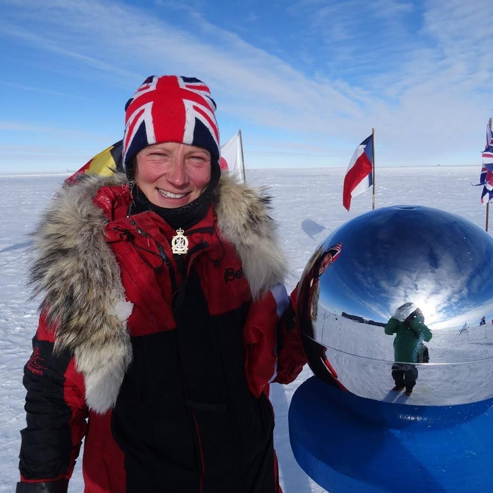 Emma tijdens een oefentocht op Antarctica
