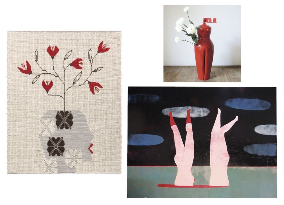 Red, Botany, Tree, Textile, Branch, Plant, Art, Flower, Pattern, Visual arts, 