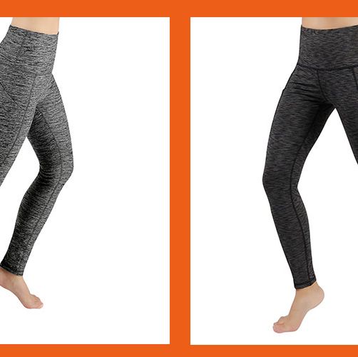 Buy ODODOS Cross Waist Yoga Leggings for Women with Pockets, Non