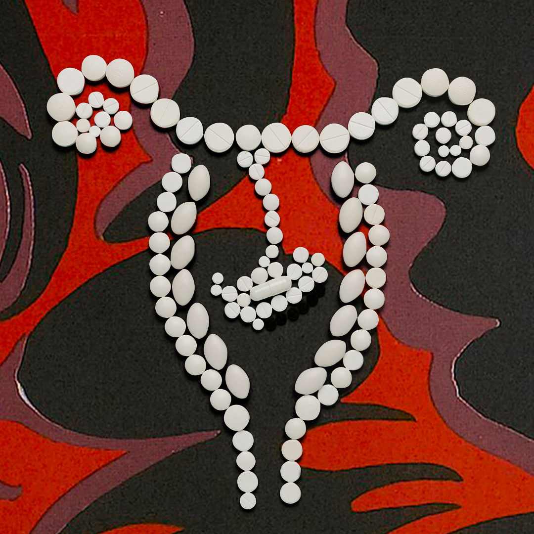 an uterus made out of pills