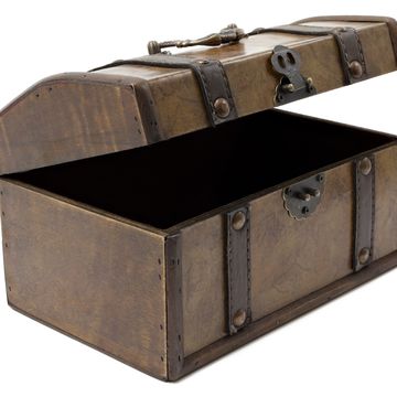 open antique chest