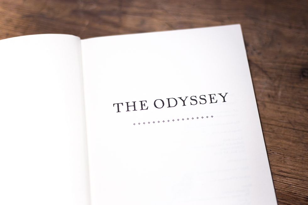 open book, title page the odyssey homer