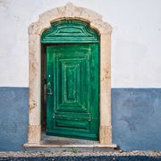 open old door in faro town