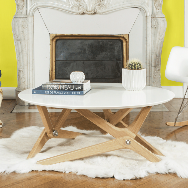Boulon Blanc Coffee Table Transforms To Dining Table