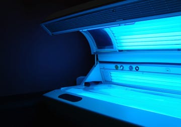 opened tanning bed