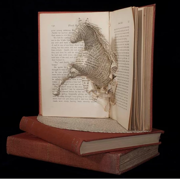 Artist Creates Sculpture from Pages of Books