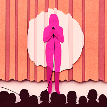 woman on a stage