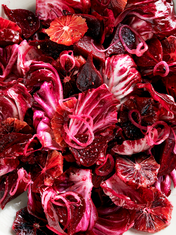 beets, blood orange, and radicchio