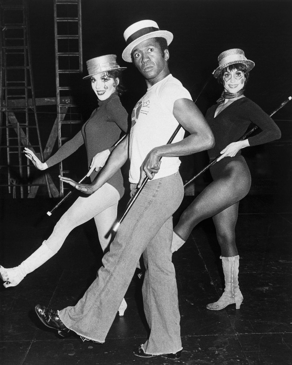 ben vereen and dancers rehearse for the hit musical pippin, at the imperial theatre in new york vereen went on to win a tony award for this musical  location imperial theatre, new york, new york, usa