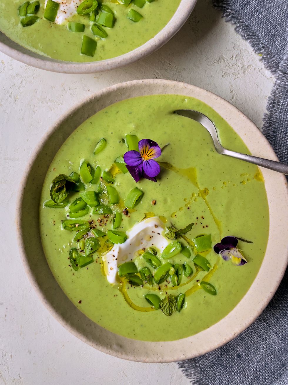 cold cucumber and avocado soup