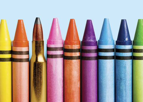 crayola crayons and a bullet