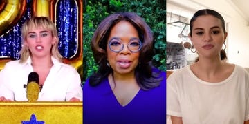 oprah winfrey commencement speech, miley cyrus, selena gomez