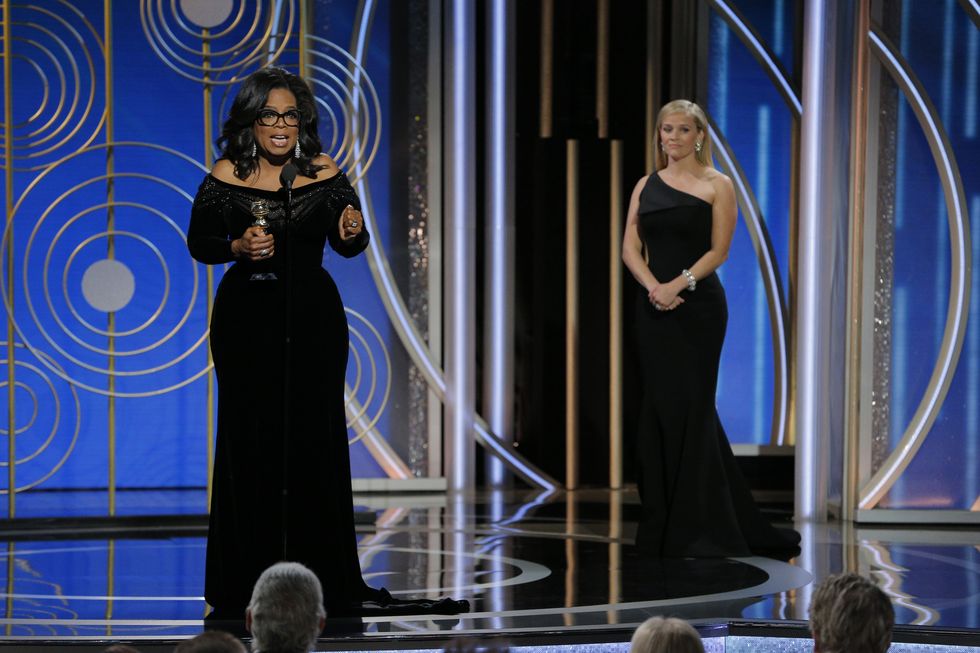 oprah winfrey accepts the 2018 cecil b demille award during the 75th annual golden globe awards at the beverly hilton hotel on january 7, 2018 in beverly hills, california