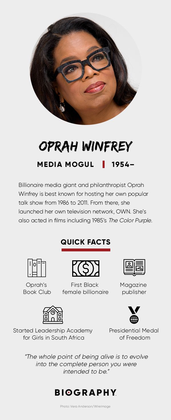 Oprah Winfrey fact card